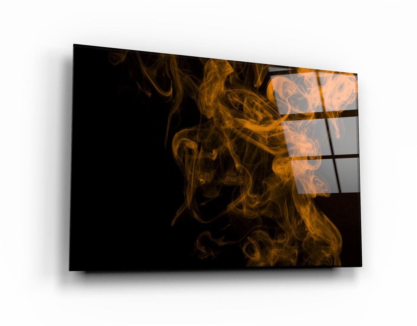 ・"Orange Smoke"・Glass Wall Art | Artdesigna Glass Printing Wall Arts.