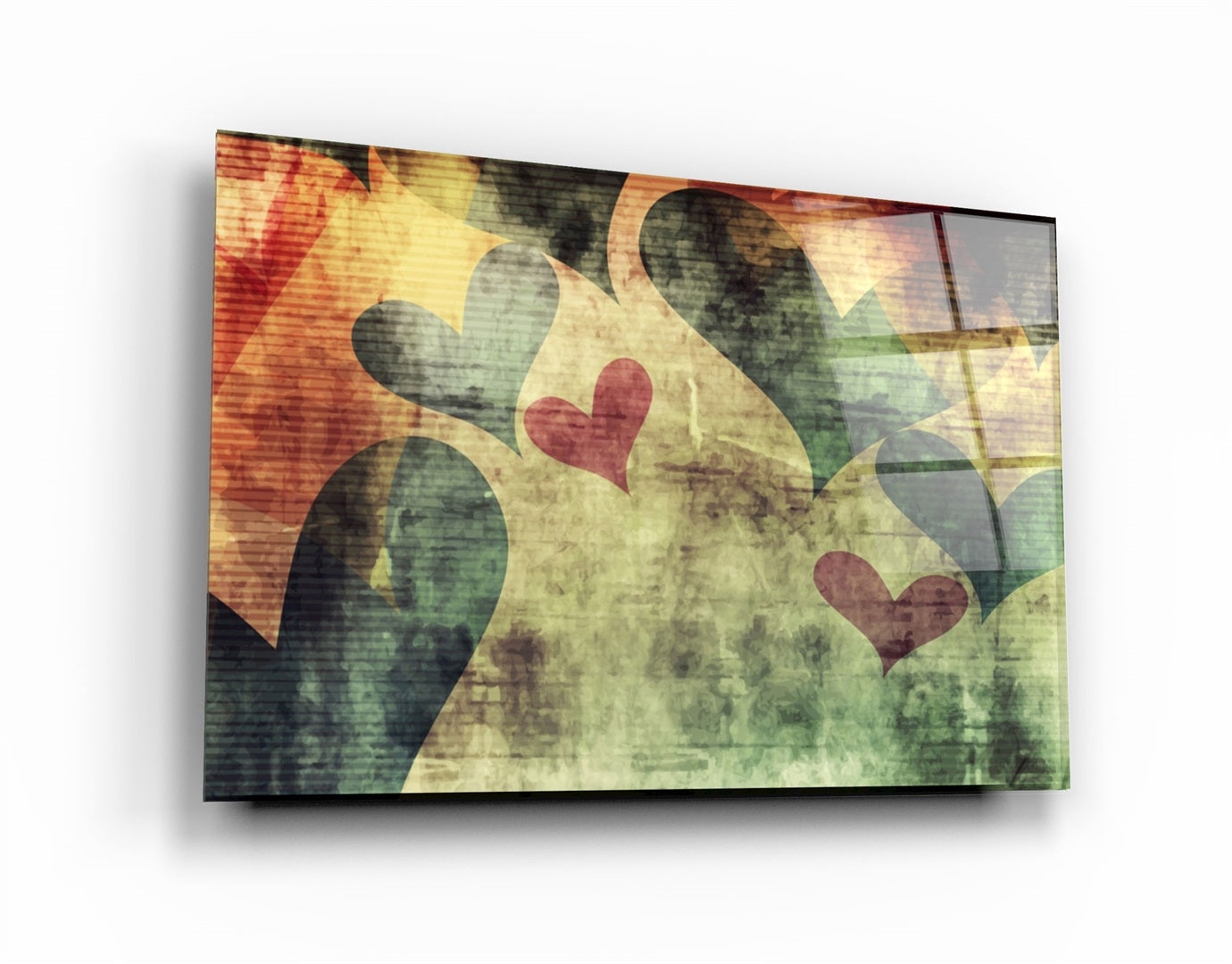 ・"Heart Pattern"・Glass Wall Art | Artdesigna Glass Printing Wall Arts.