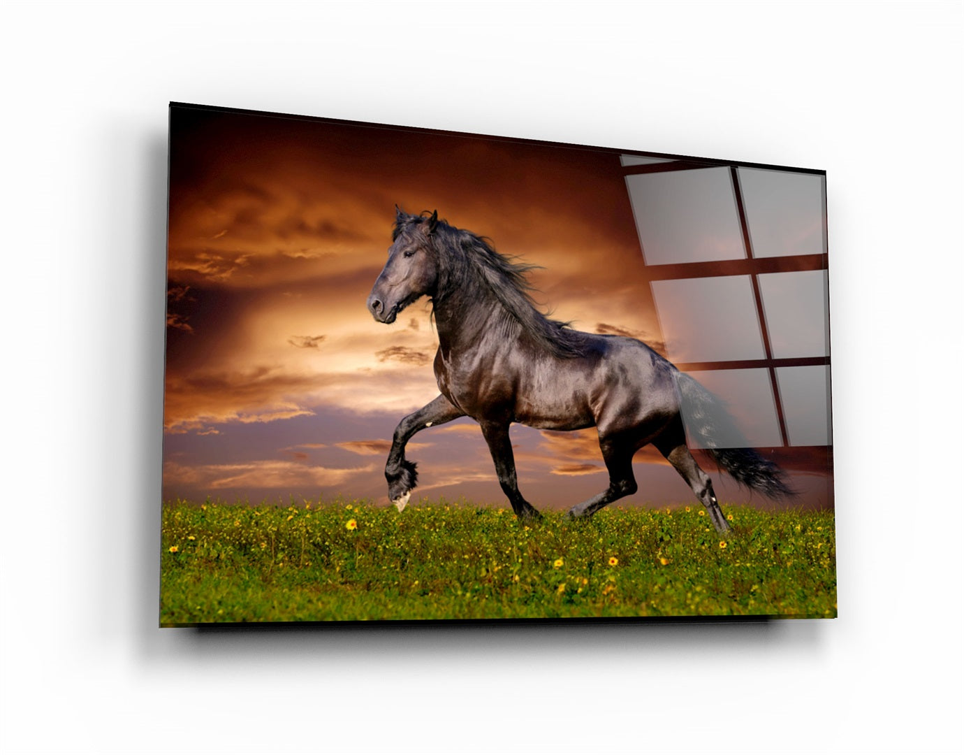 ・"Horse in the Wind"・Glass Wall Art | Artdesigna Glass Printing Wall Arts.