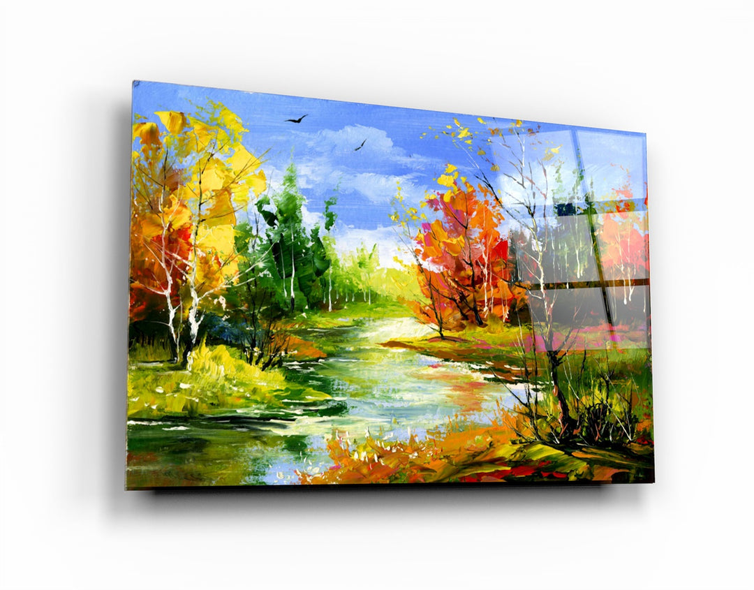 ・"Abstract Landscape V2"・Glass Wall Art | Artdesigna Glass Printing Wall Arts.