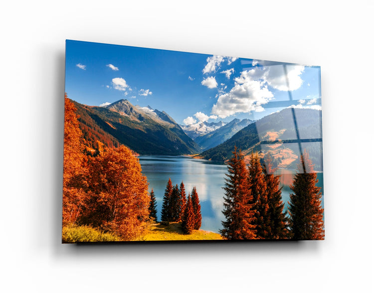 ・"Lake and Mountain Landscape"・Glass Wall Art | Artdesigna Glass Printing Wall Arts.