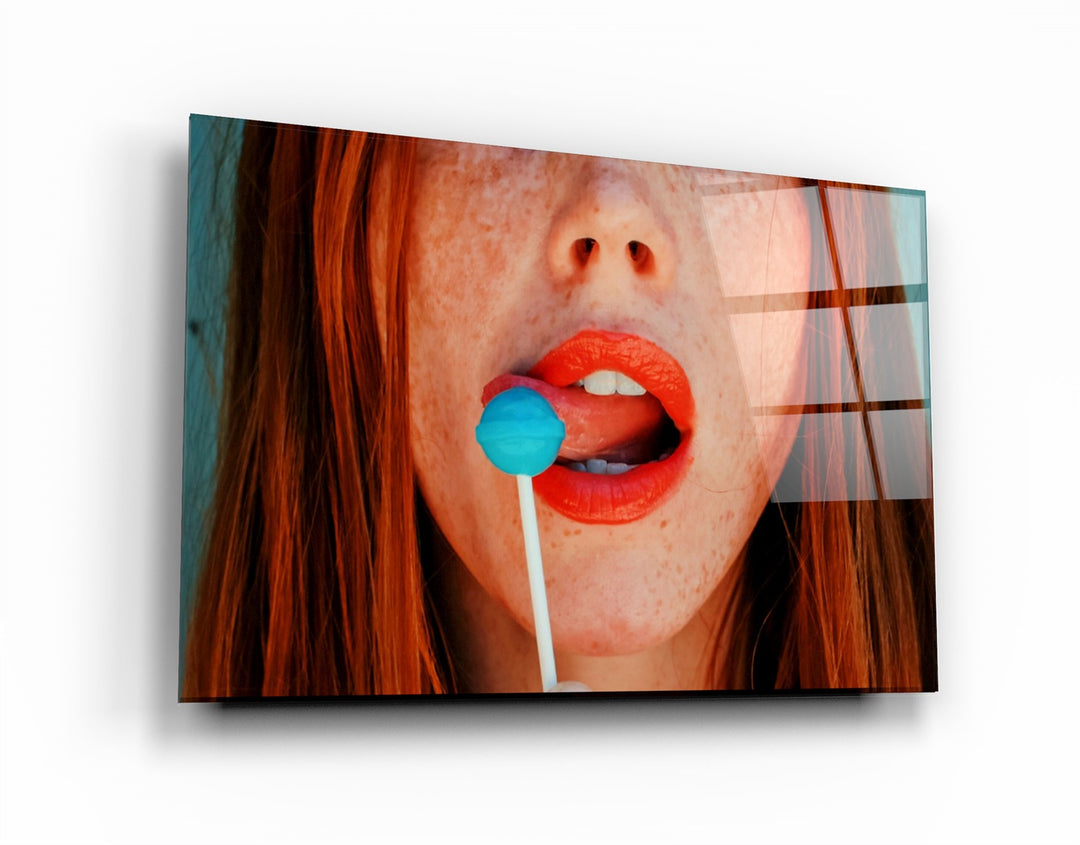 ・"Blue Lollipop"・Glass Wall Art | Artdesigna Glass Printing Wall Arts.