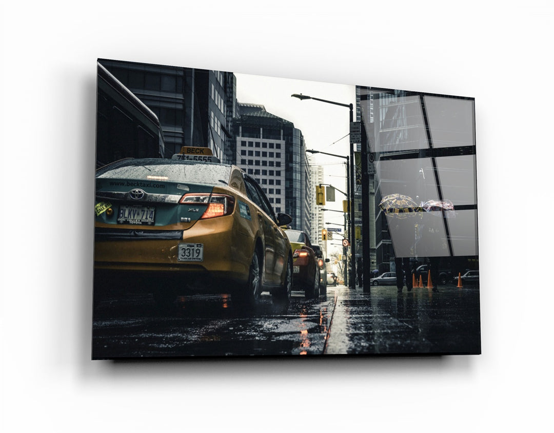 ・"Rainy City"・Glass Wall Art | Artdesigna Glass Printing Wall Arts.