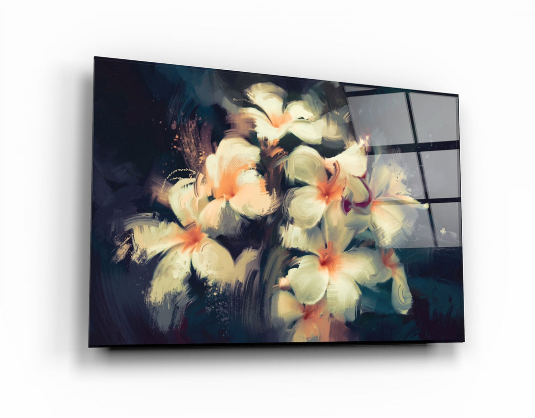 ・"Abstract Flowers V2"・Glass Wall Art | Artdesigna Glass Printing Wall Arts.