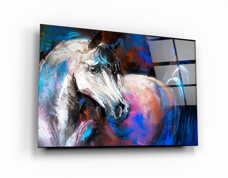 ・"Abstract Horse"・Glass Wall Art | Artdesigna Glass Printing Wall Arts.