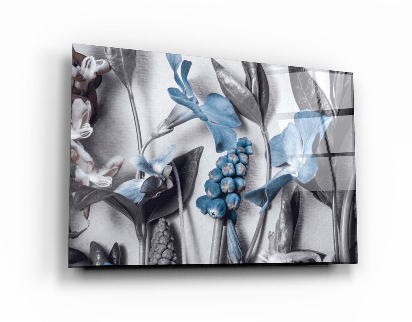 ・"Pastel Blue Flower"・Glass Wall Art | Artdesigna Glass Printing Wall Arts.