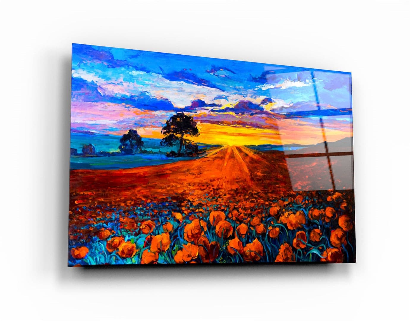 ・"Oil Sunset"・Glass Wall Art | Artdesigna Glass Printing Wall Arts.