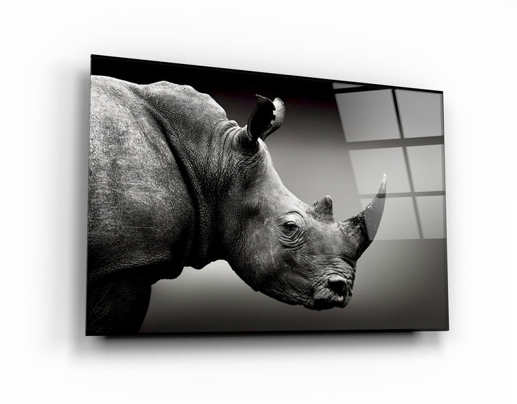 ・"Rhino V2"・Glass Wall Art | Artdesigna Glass Printing Wall Arts.