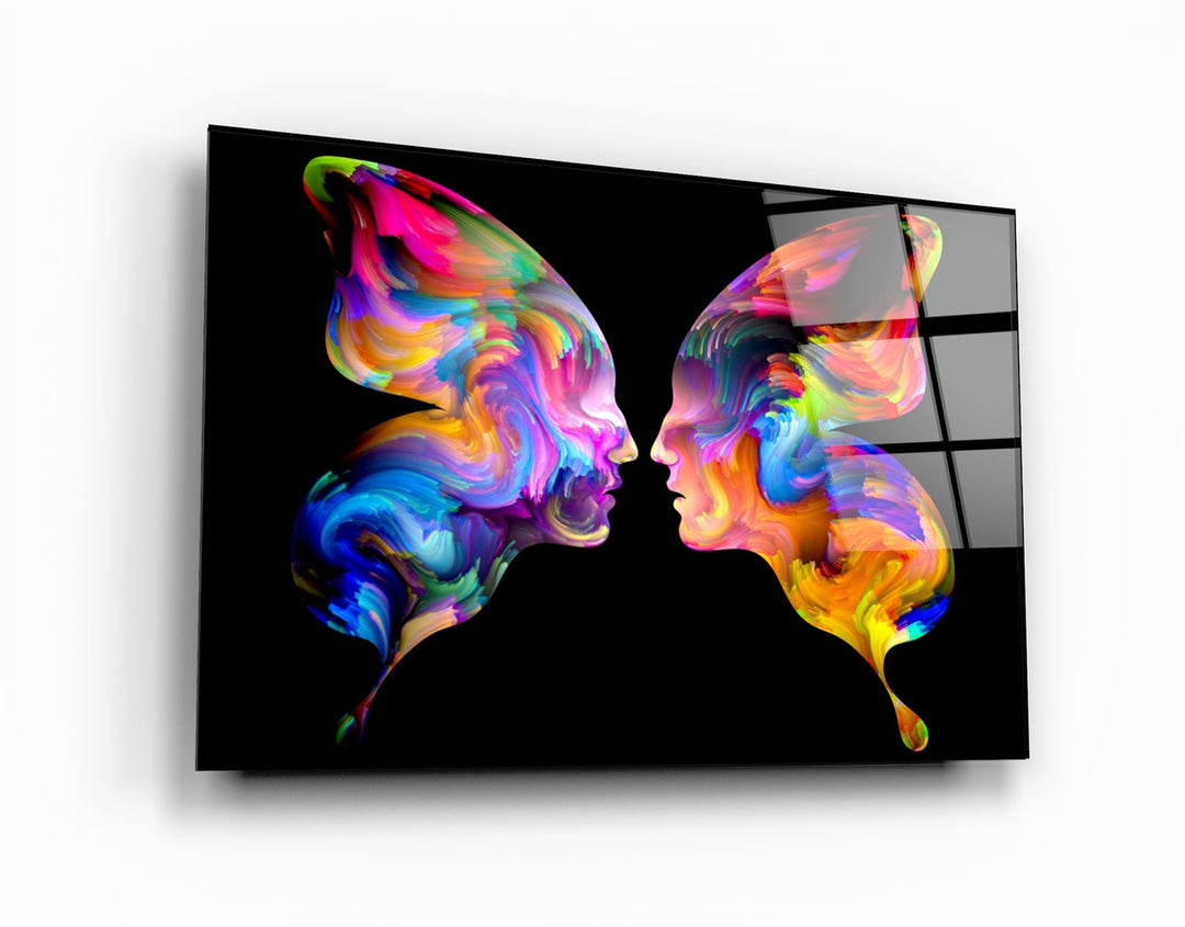 ・"Colored Face Off"・Glass Wall Art | Artdesigna Glass Printing Wall Arts.