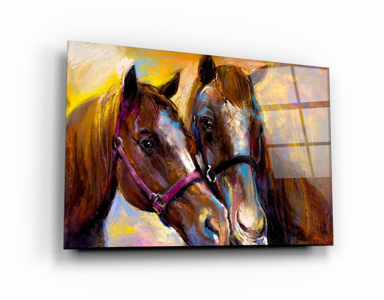 ・"Horse Love V2"・Glass Wall Art | Artdesigna Glass Printing Wall Arts.