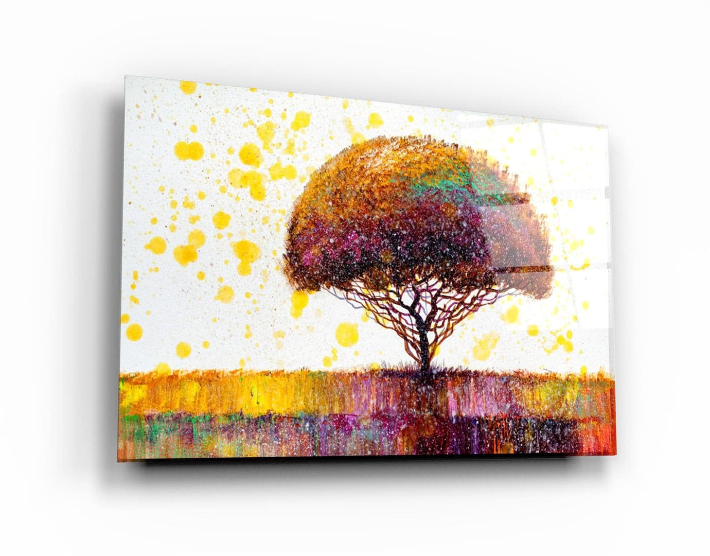 ・"Abstract Colorful Tree"・Glass Wall Art | Artdesigna Glass Printing Wall Arts.