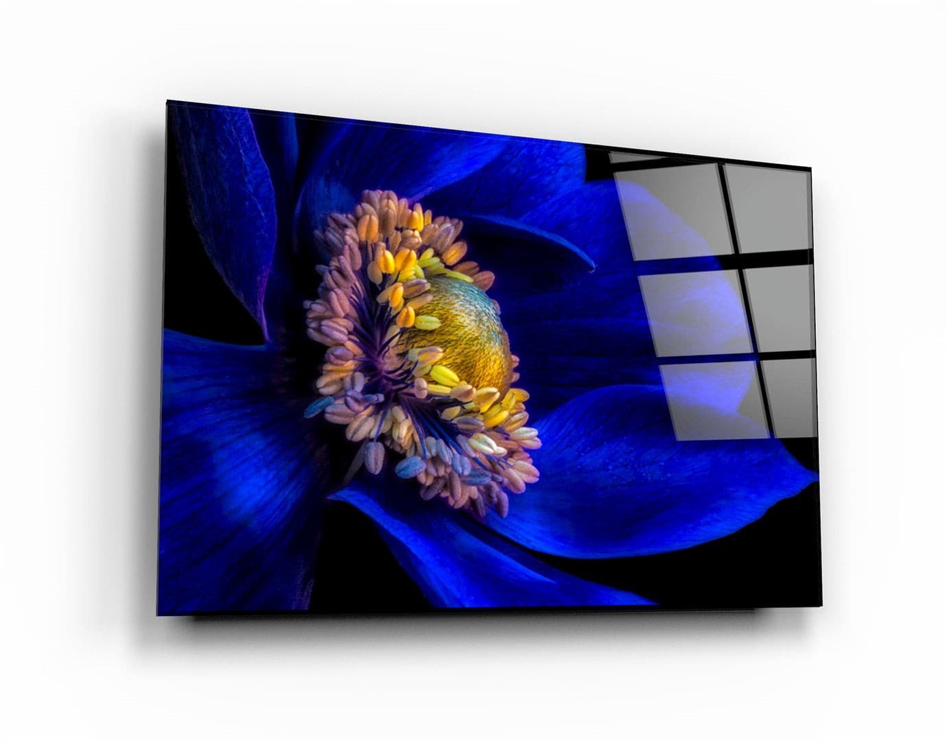 ・"Blue Flower2"・Glass Wall Art | Artdesigna Glass Printing Wall Arts.