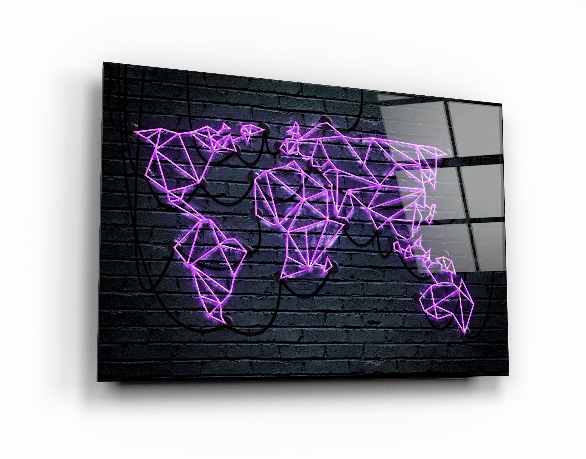 ・"World Map"・Glass Wall Art | Artdesigna Glass Printing Wall Arts.