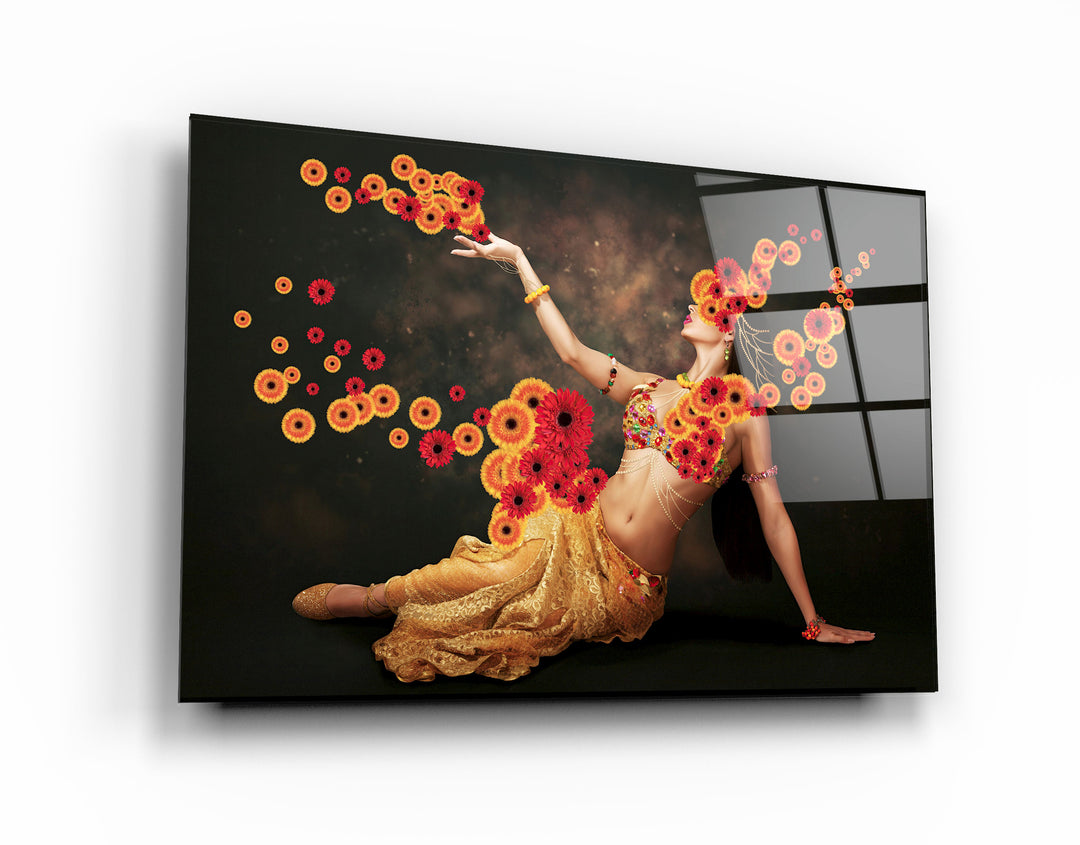 ・"Oriental Dancer"・Designer's Collection Glass Wall Art