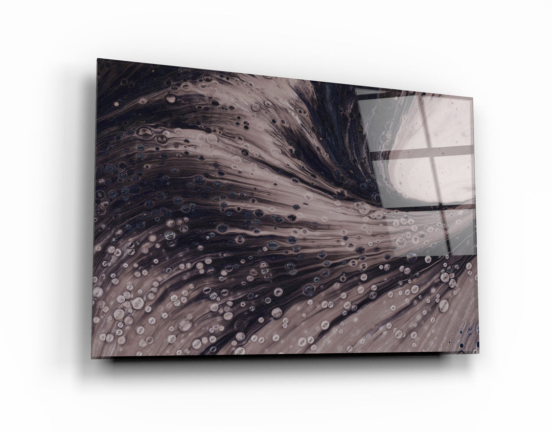 ・"Dusty Drops Gray"・Designer's Collection Glass Wall Art