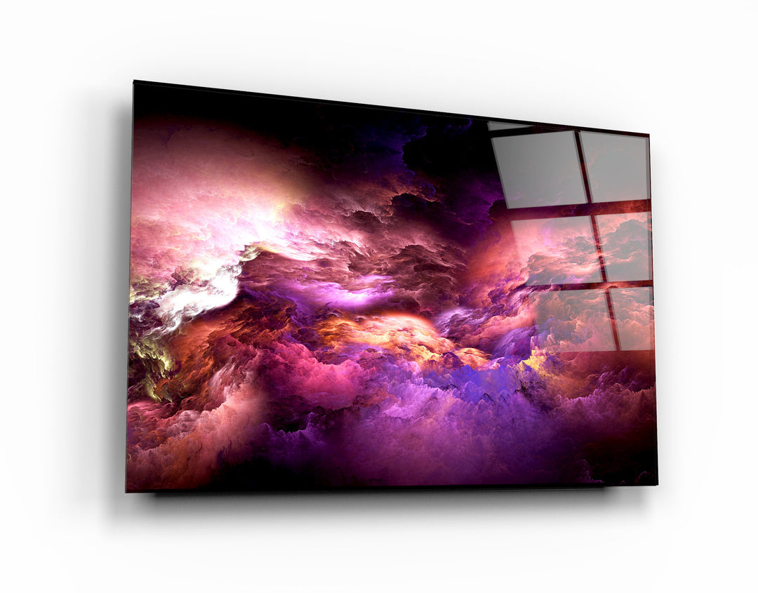 ・"Mystic Sky Purple Tones"・ Glass Wall Art