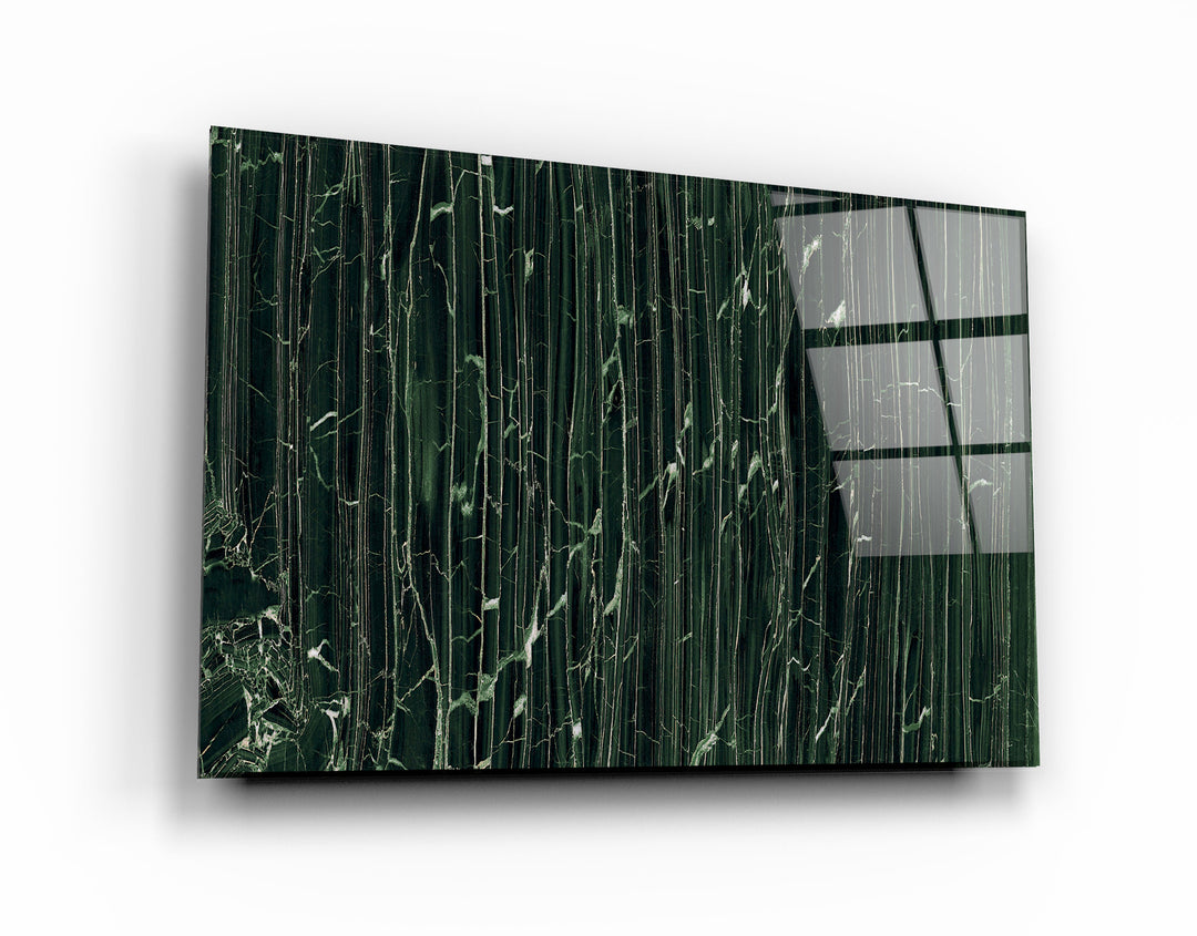 ・"Dark Green Marble"・Glass Wall Art