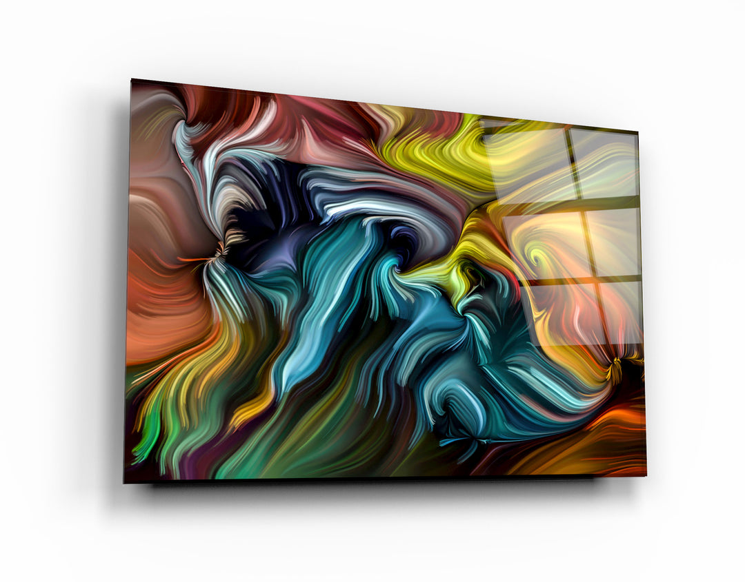 ・"Abstract Strokes"・Glass Wall Art