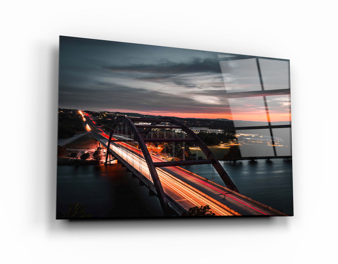 ・"Texas -Bridge Skyline"・Glass Wall Art