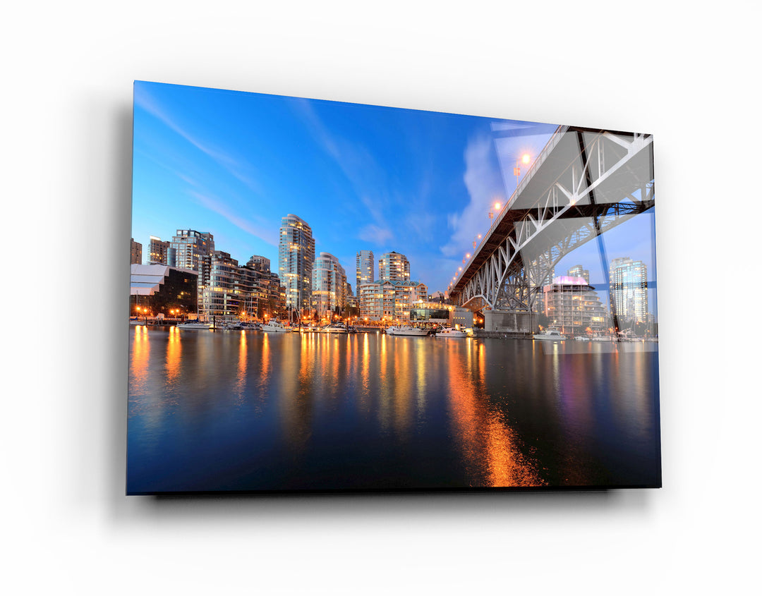 ・"Vancouver - Canada Skyline"・Glass Wall Art