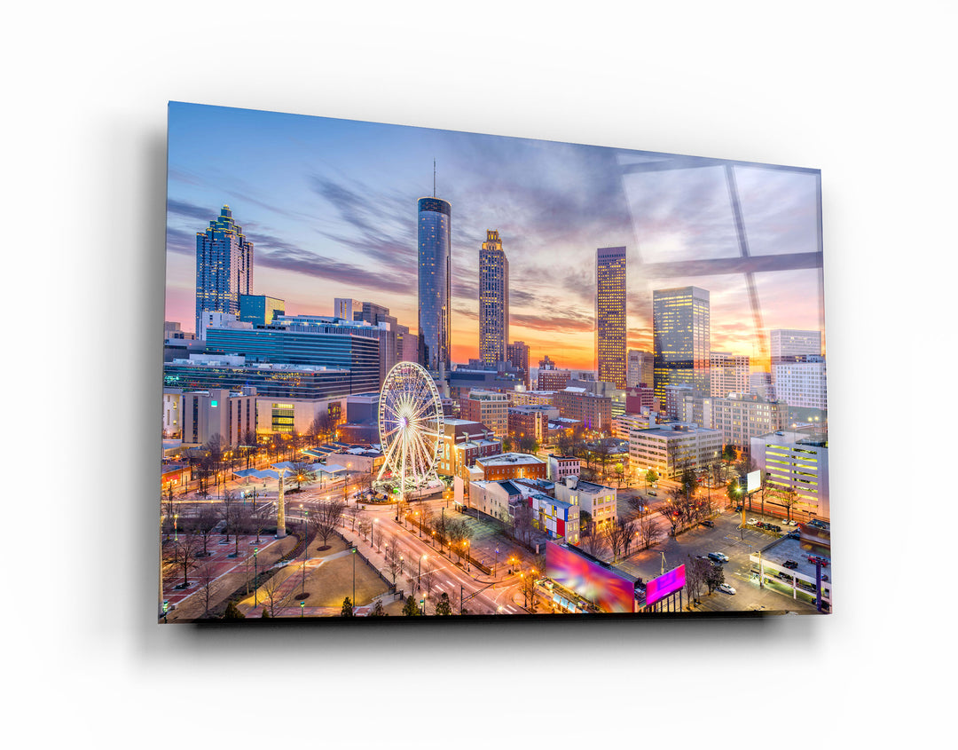 ・"Atlanta, Georgia, USA downtown skyline."・Glass Wall Art