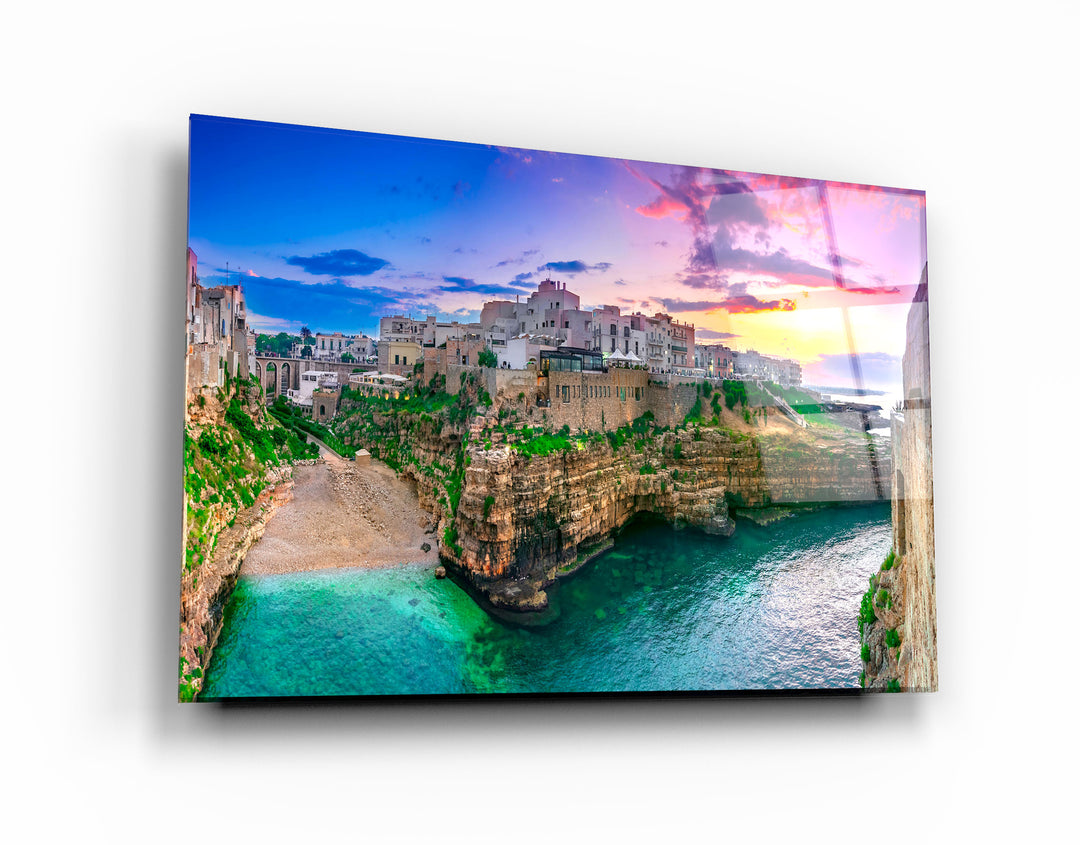 ・"Polignano a Mare, Puglia, Italy"・Glass Wall Art