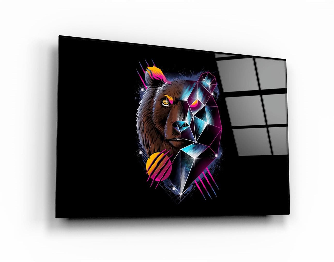 ・"Bear Neo"・Glass Wall Art | Artdesigna Glass Printing Wall Arts.