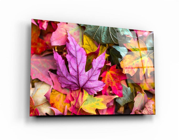 ・"Fall & Leaves"・Glass Wall Art | Artdesigna Glass Printing Wall Arts.