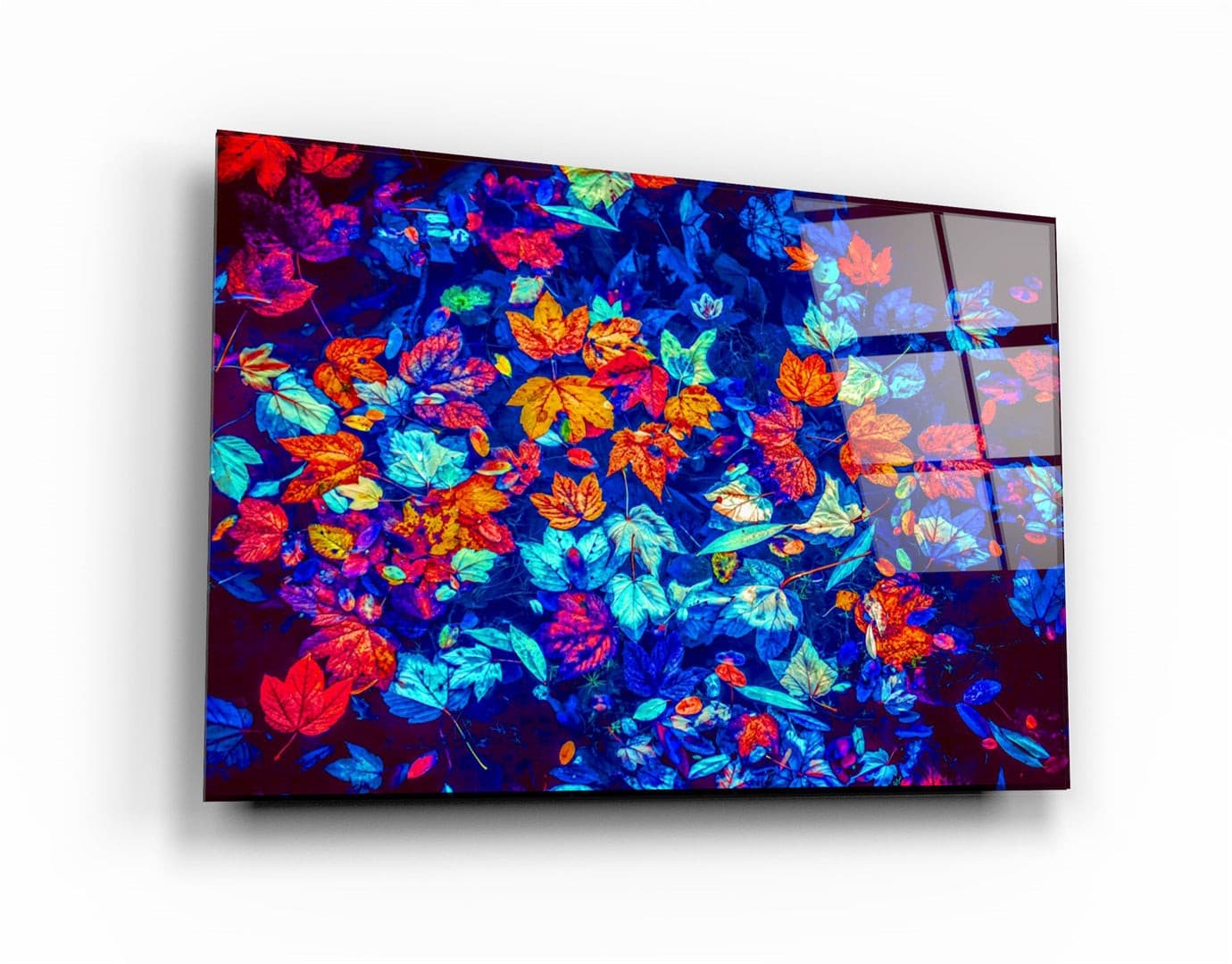 ・"Leaves on the Water"・Glass Wall Art | Artdesigna Glass Printing Wall Arts.