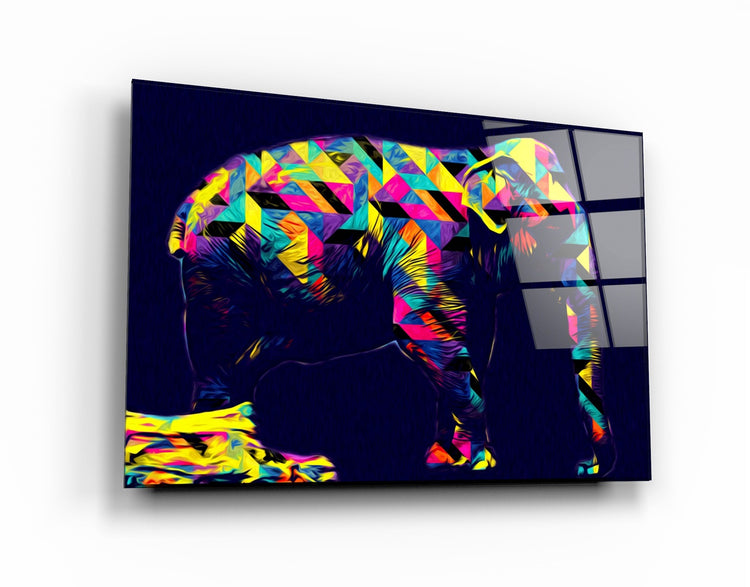 ・"Colormix Elephant"・Glass Wall Art | Artdesigna Glass Printing Wall Arts.