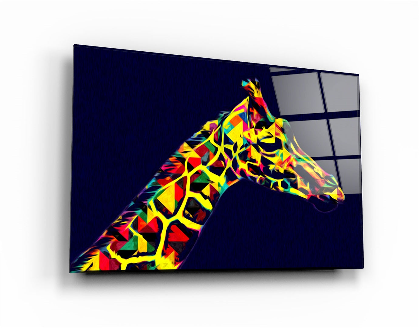 ・"Colormix Giraffe"・Glass Wall Art | Artdesigna Glass Printing Wall Arts.