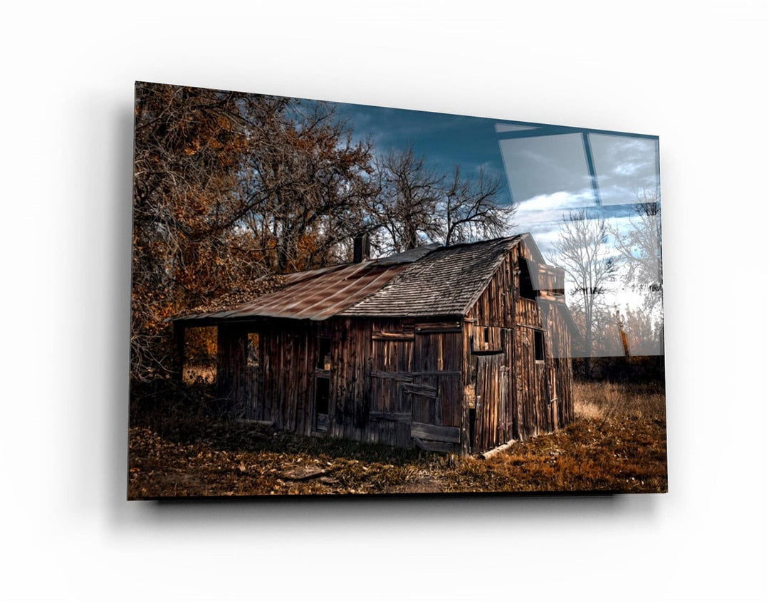 ・"Wooden Old House"・Glass Wall Art | Artdesigna Glass Printing Wall Arts.