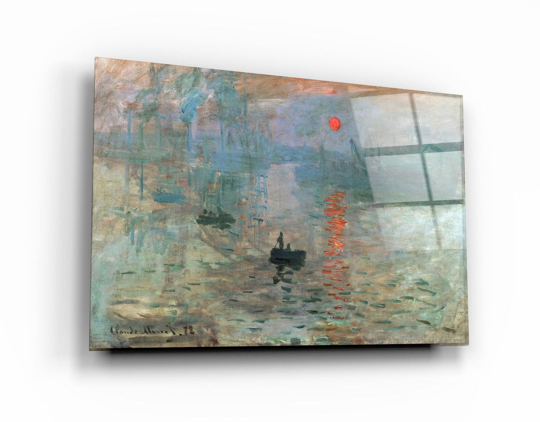 ・"Claude Monet's Impression, Sunrise (1872)"・Glass Wall Art | Artdesigna Glass Printing Wall Arts.