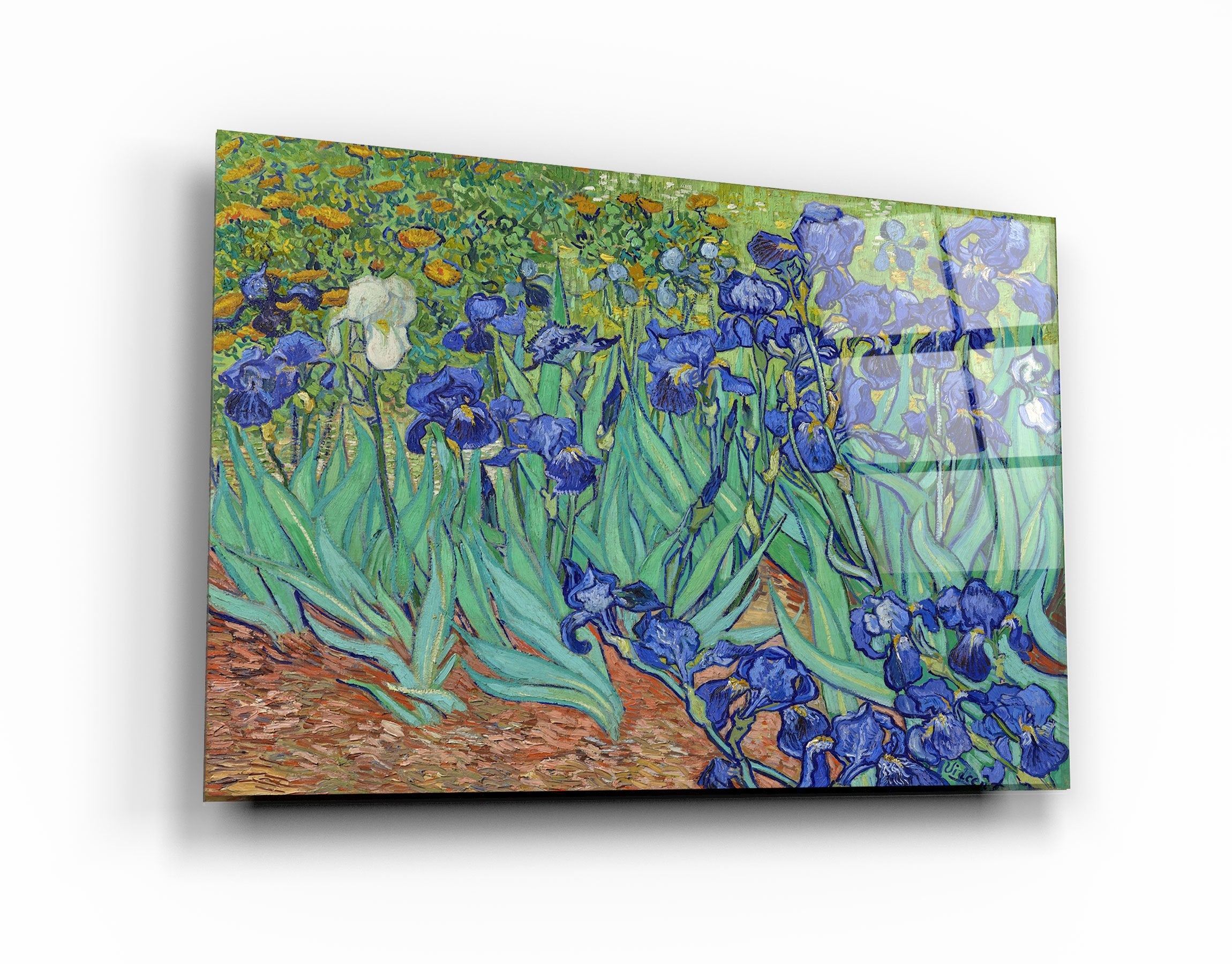 ・"Irises (1889) by Vincent Van Gogh"・Glass Wall Art | Artdesigna Glass Printing Wall Arts.