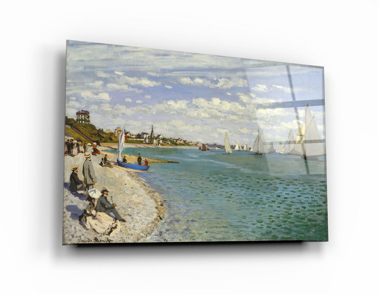 ・"Regatta at Sainte-Adresse (1867) by Claude Monet"・Glass Wall Art | Artdesigna Glass Printing Wall Arts.