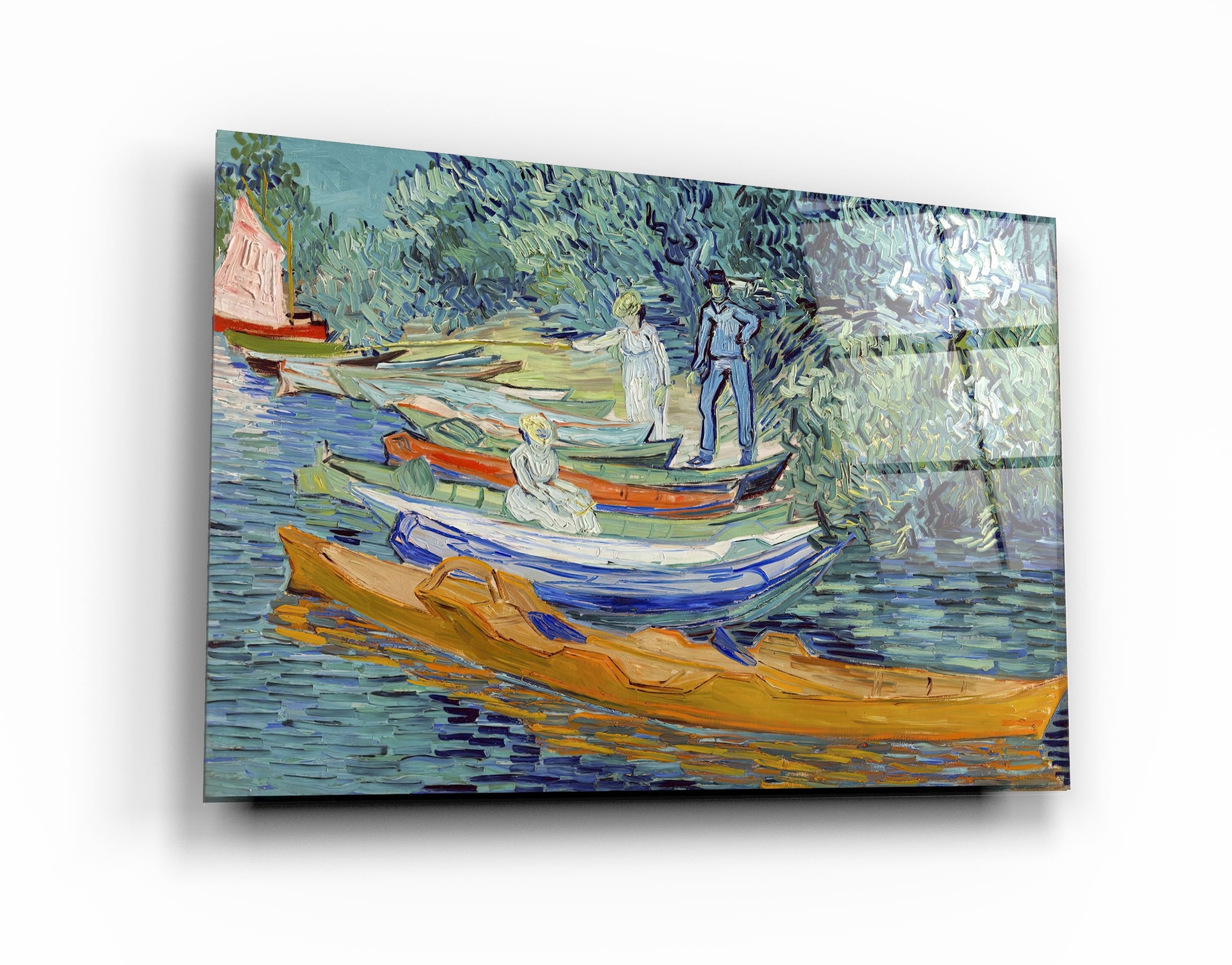 ・"Vincent van Gogh's Bank of the Oise at Auvers (1890)"・Glass Wall Art | Artdesigna Glass Printing Wall Arts.