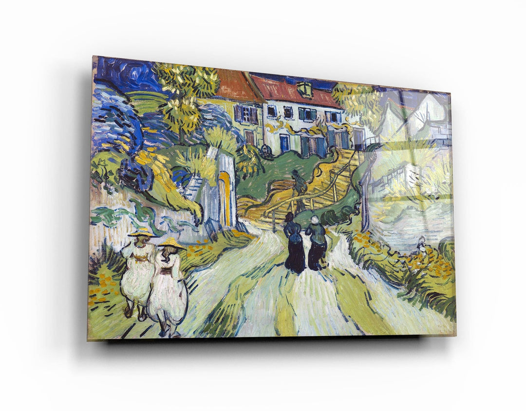 ・"Vincent van Gogh's Stairway at Auvers (1890)"・Glass Wall Art | Artdesigna Glass Printing Wall Arts.