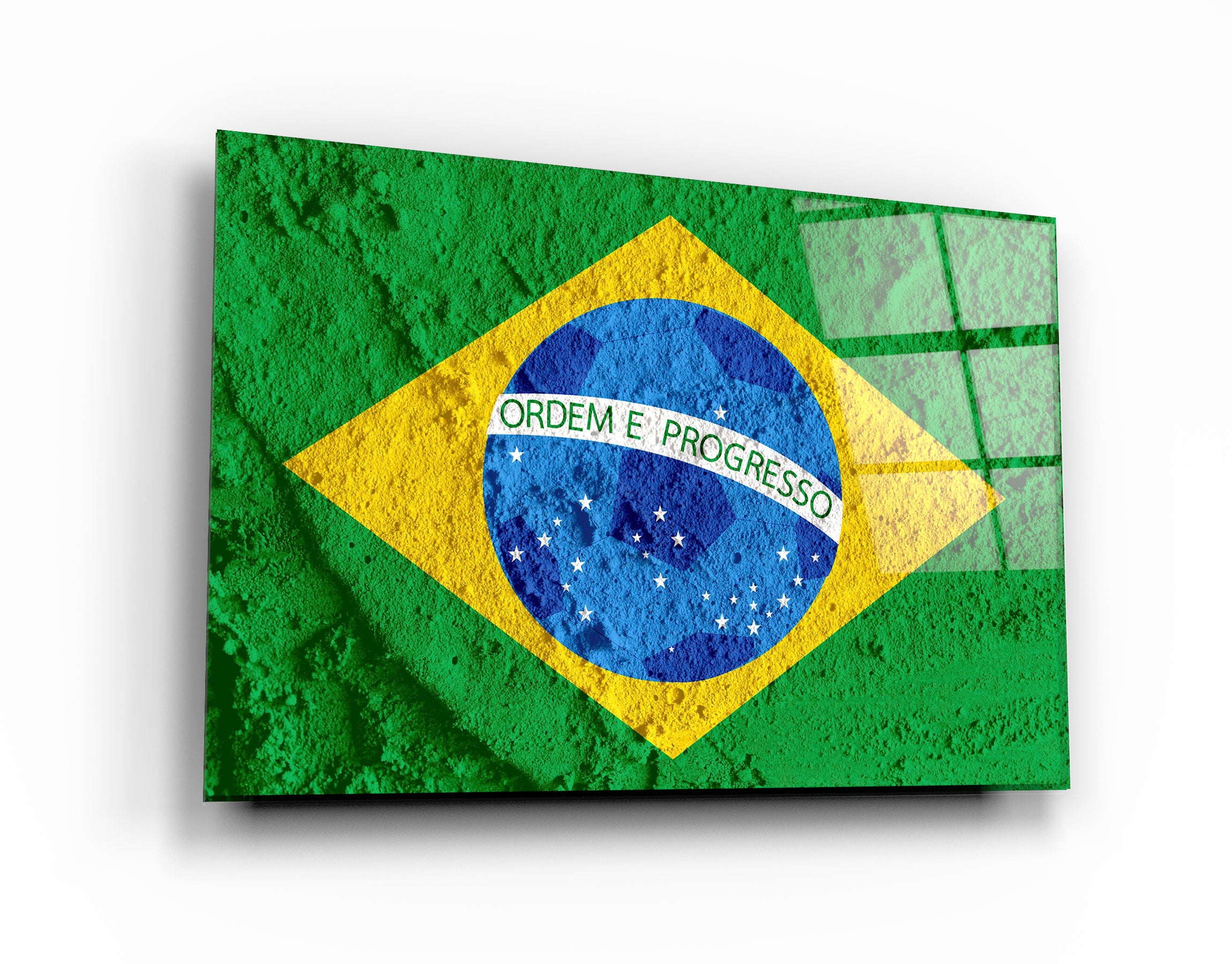 ・"Flag Of Brazil"・Glass Wall Art | Artdesigna Glass Printing Wall Arts.