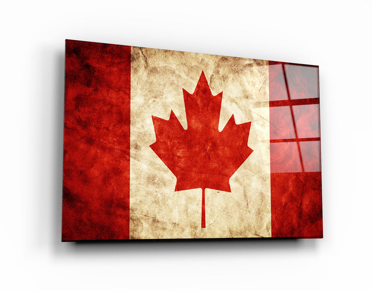 ・"Flag Of Canada V2"・Glass Wall Art | Artdesigna Glass Printing Wall Arts.