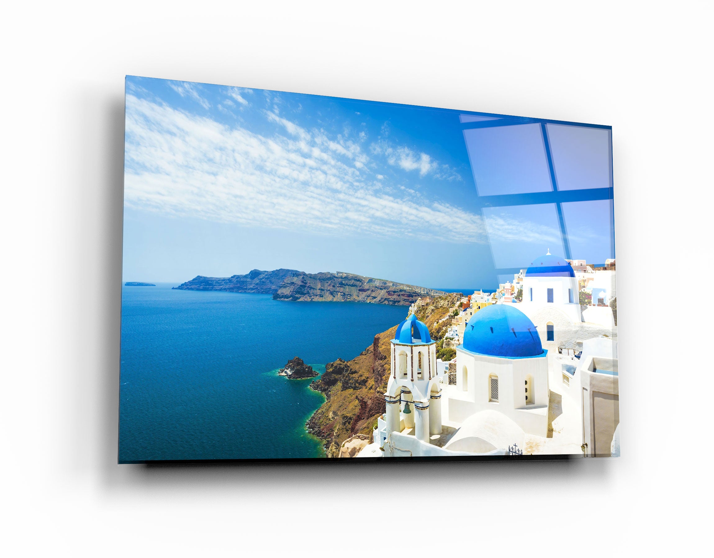 ・"Thera From Santorini"・Glass Wall Art | Artdesigna Glass Printing Wall Arts.