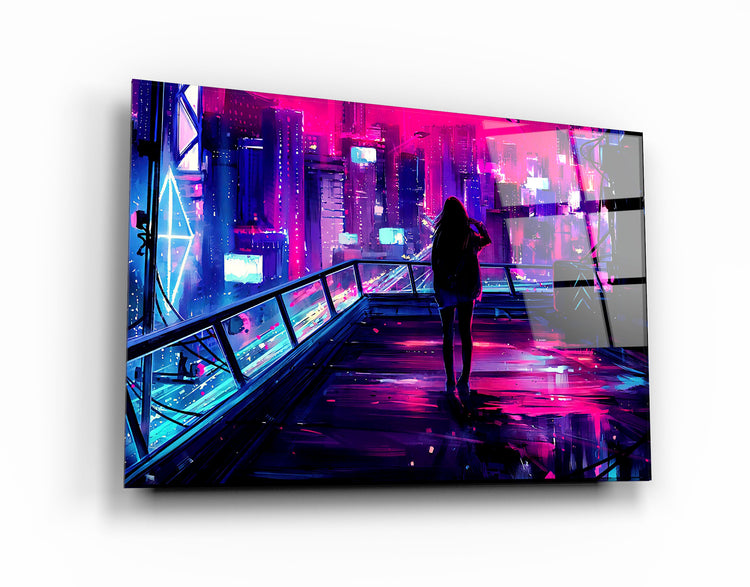 ・"Cyber City"・Glass Wall Art | Artdesigna Glass Printing Wall Arts.