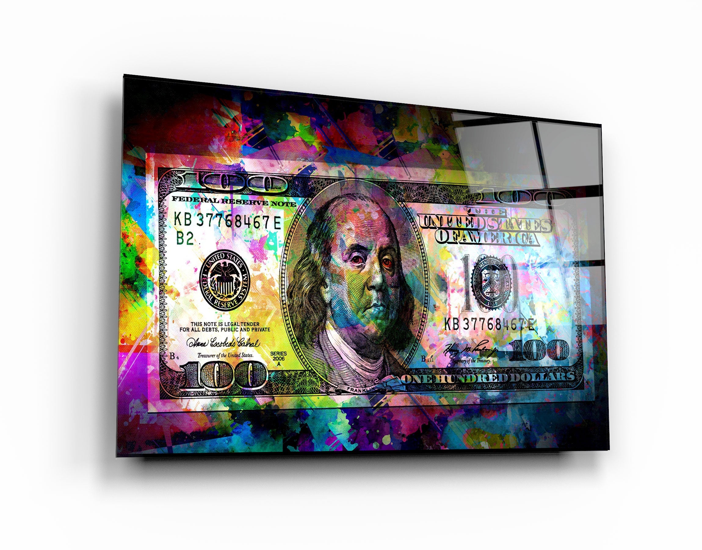 ・"Benjamin The Hundred Bucks"・Glass Wall Art | Artdesigna Glass Printing Wall Arts.