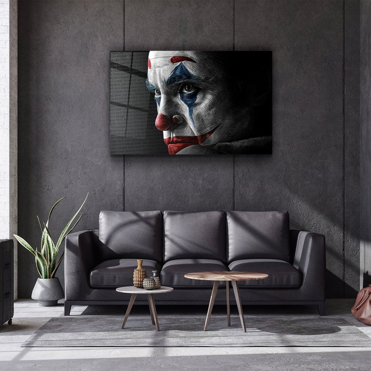 ・"Joker Face"・Glass Wall Art | Artdesigna Glass Printing Wall Arts.