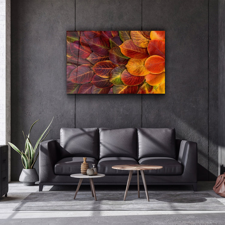 ・"Leaves"・Glass Wall Art | Artdesigna Glass Printing Wall Arts.