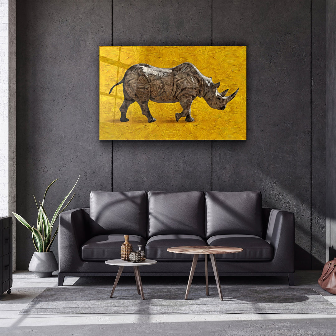 ・"Abstract Rhino"・Glass Wall Art | Artdesigna Glass Printing Wall Arts.