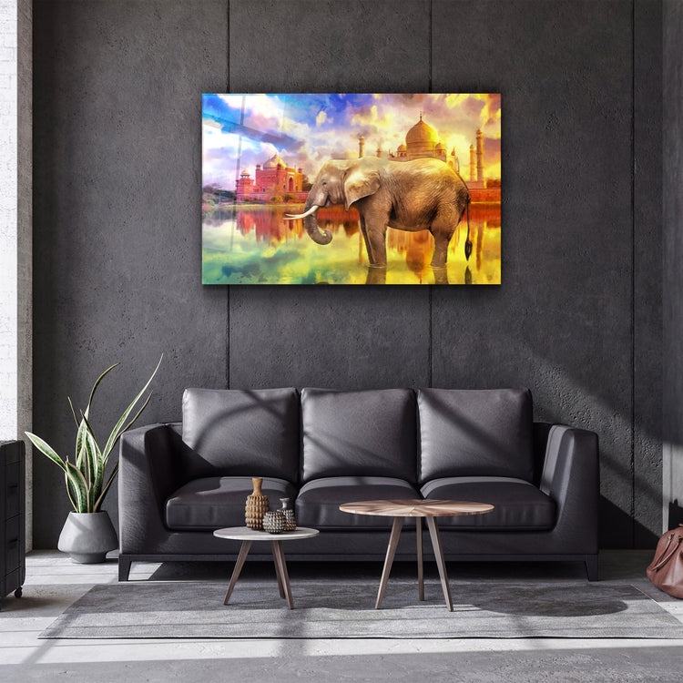 ・"Abstract Elephant"・Glass Wall Art | Artdesigna Glass Printing Wall Arts.