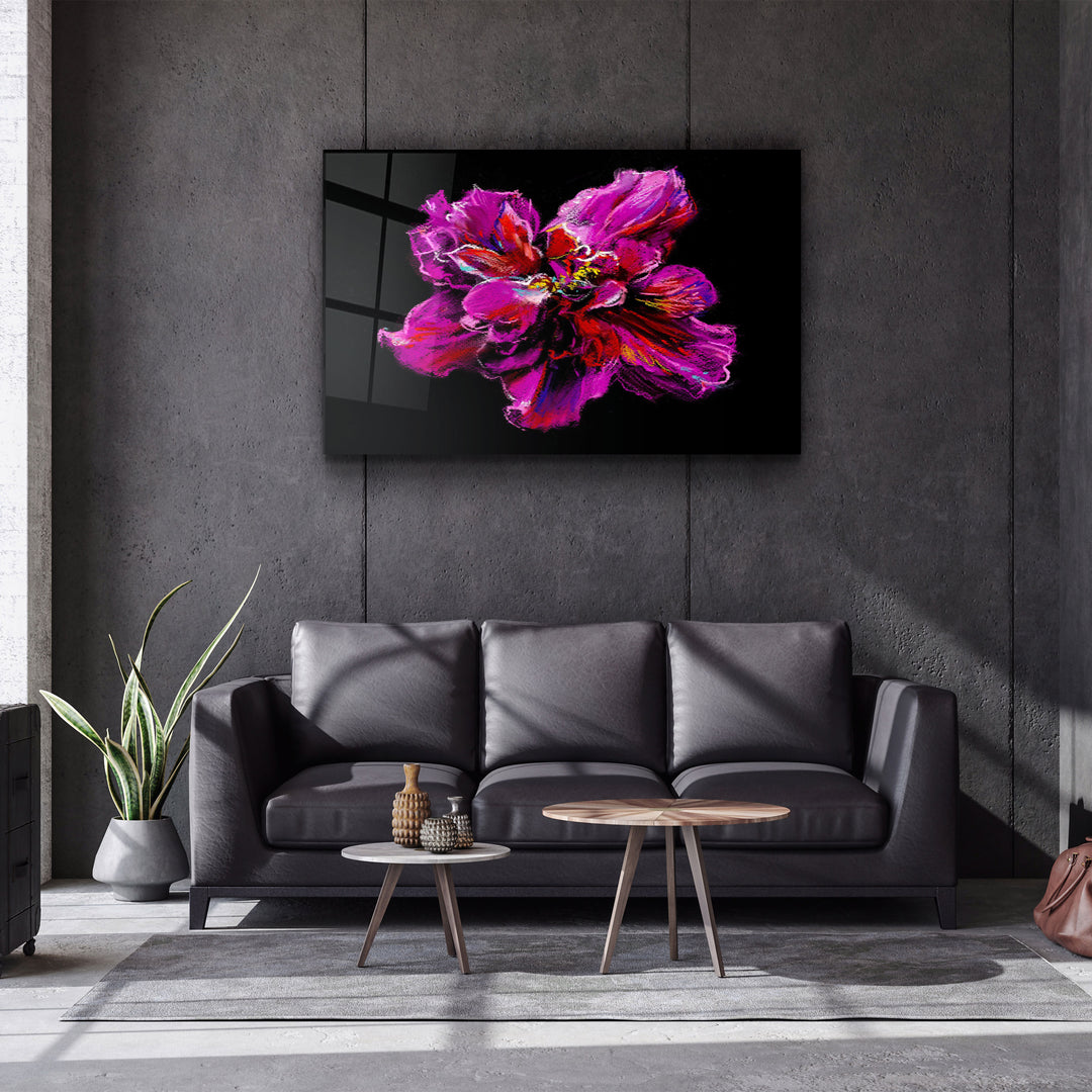 ・"Purple Flower"・Glass Wall Art | Artdesigna Glass Printing Wall Arts.