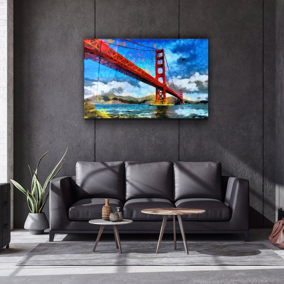 ・"Abstract Colorful Bridge"・Glass Wall Art | Artdesigna Glass Printing Wall Arts.