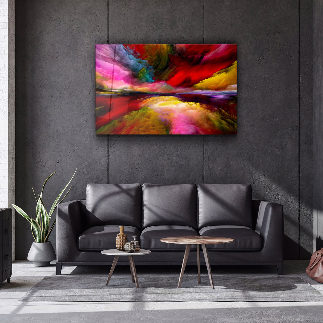 ・"Abstract Colorful Clouds"・Glass Wall Art | Artdesigna Glass Printing Wall Arts.