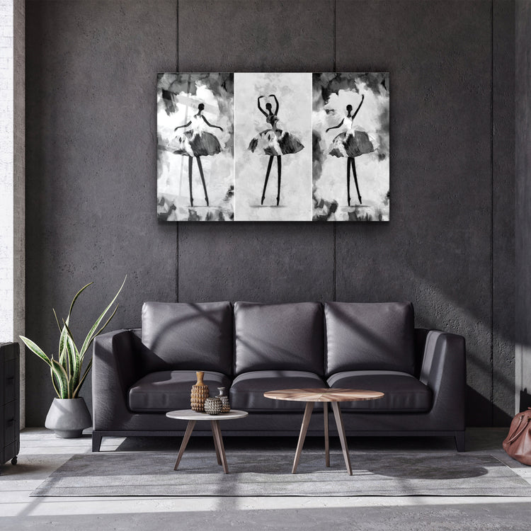 ・"Black and White Ballerina"・Glass Wall Art | Artdesigna Glass Printing Wall Arts.